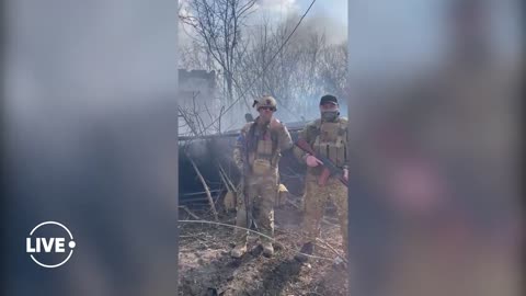 A military volunteer from USA showed a video from the battlefield near Kiev, Ukraine