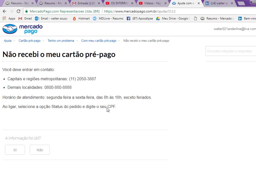 como ativar o cartao prepago do mercado pago