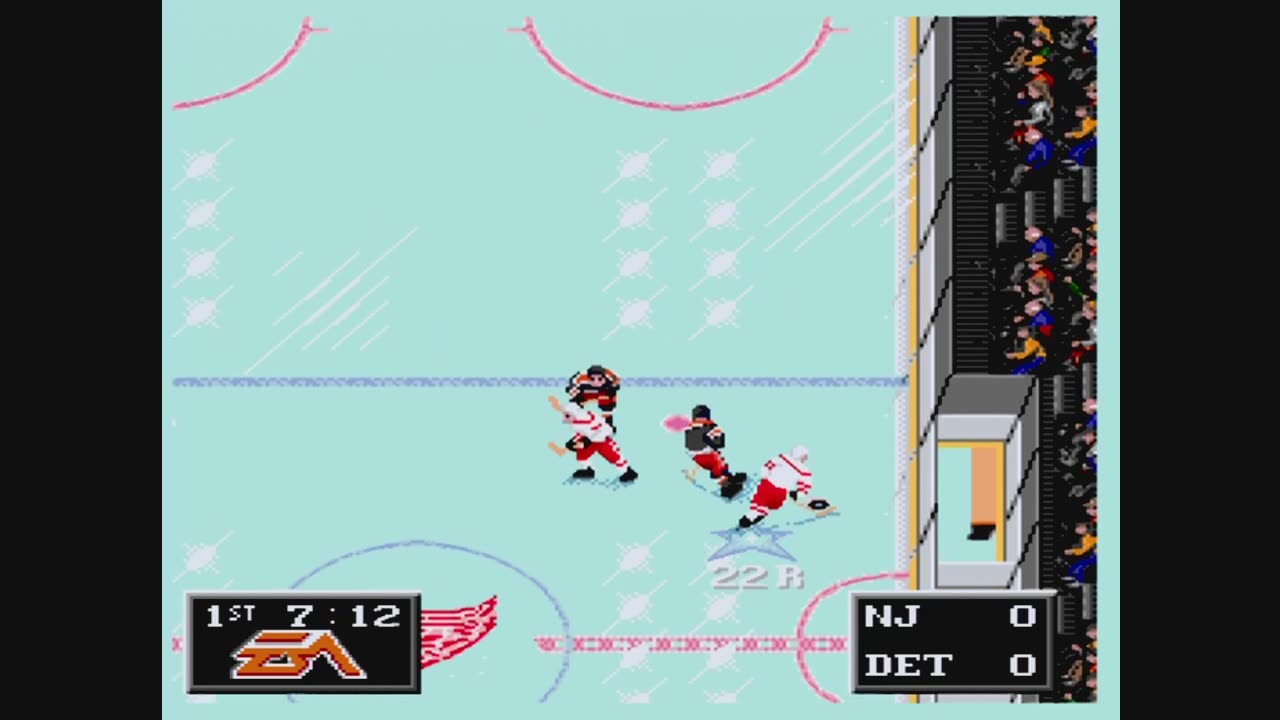 NHL94 (Sega Genesis) New Jersey vs Detroit Part1