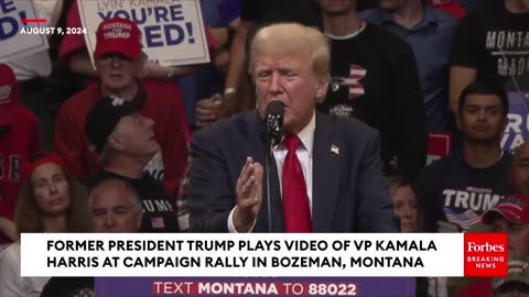 Trump Plays Viral Gaffe Supercut Of Kamala Harris On The Jumbotron At Montana Campaign Rally