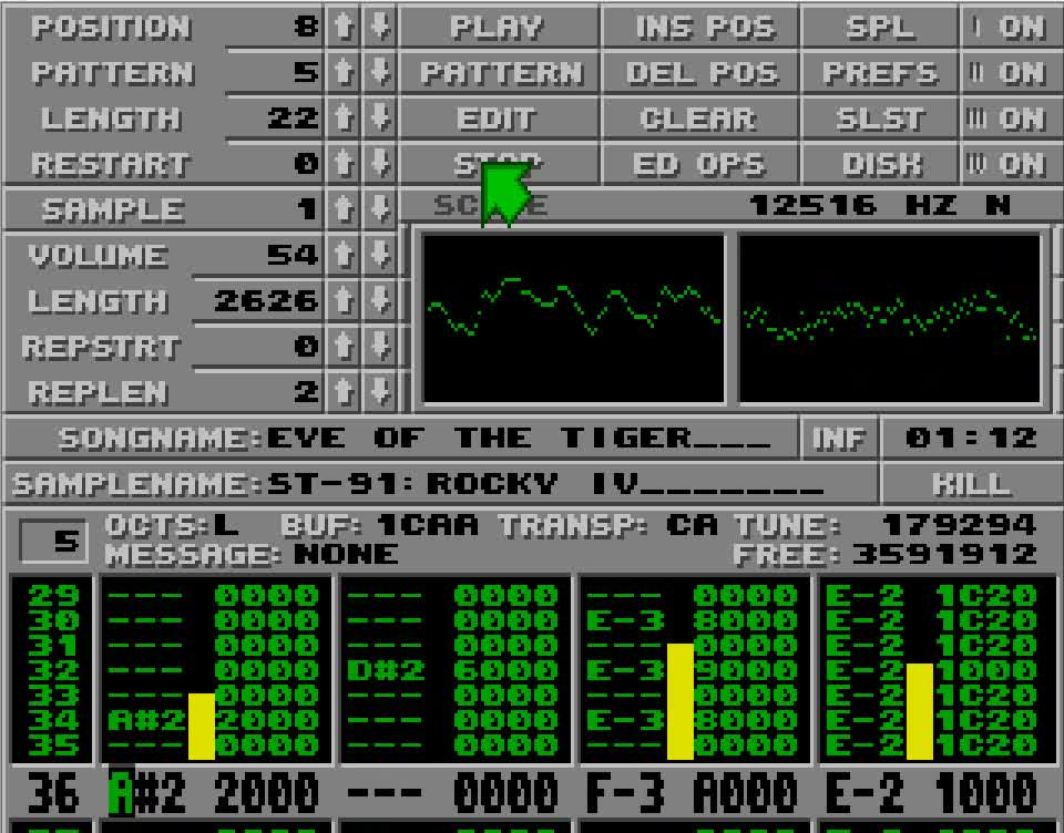 Amiga and Atari ST Protracker Music Mods - Eye Of The Tiger