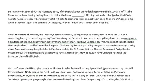 US Debt Limit - Poor Beggars - Conclusion - 8 of 8