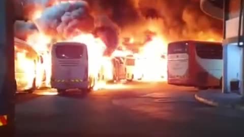 A parking area for Israeli buses was directly hit by drones launched from Yemen