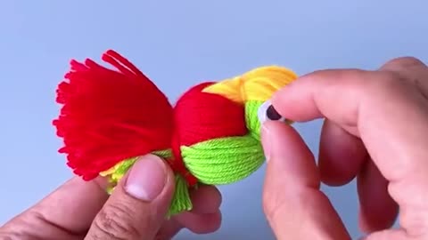 🧶 Simple and Adorable Yarn Bird Craft Idea! 😍🐦