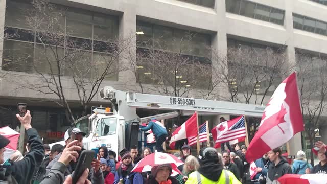 Ottawa truckers regroup and reunite at Toronto worldwide freedom event, March 19, 2022