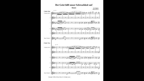 J.S. Bach – Motet: “Der Geist hilft unser Schwachheit auf” - (Double Clarinet Choir)