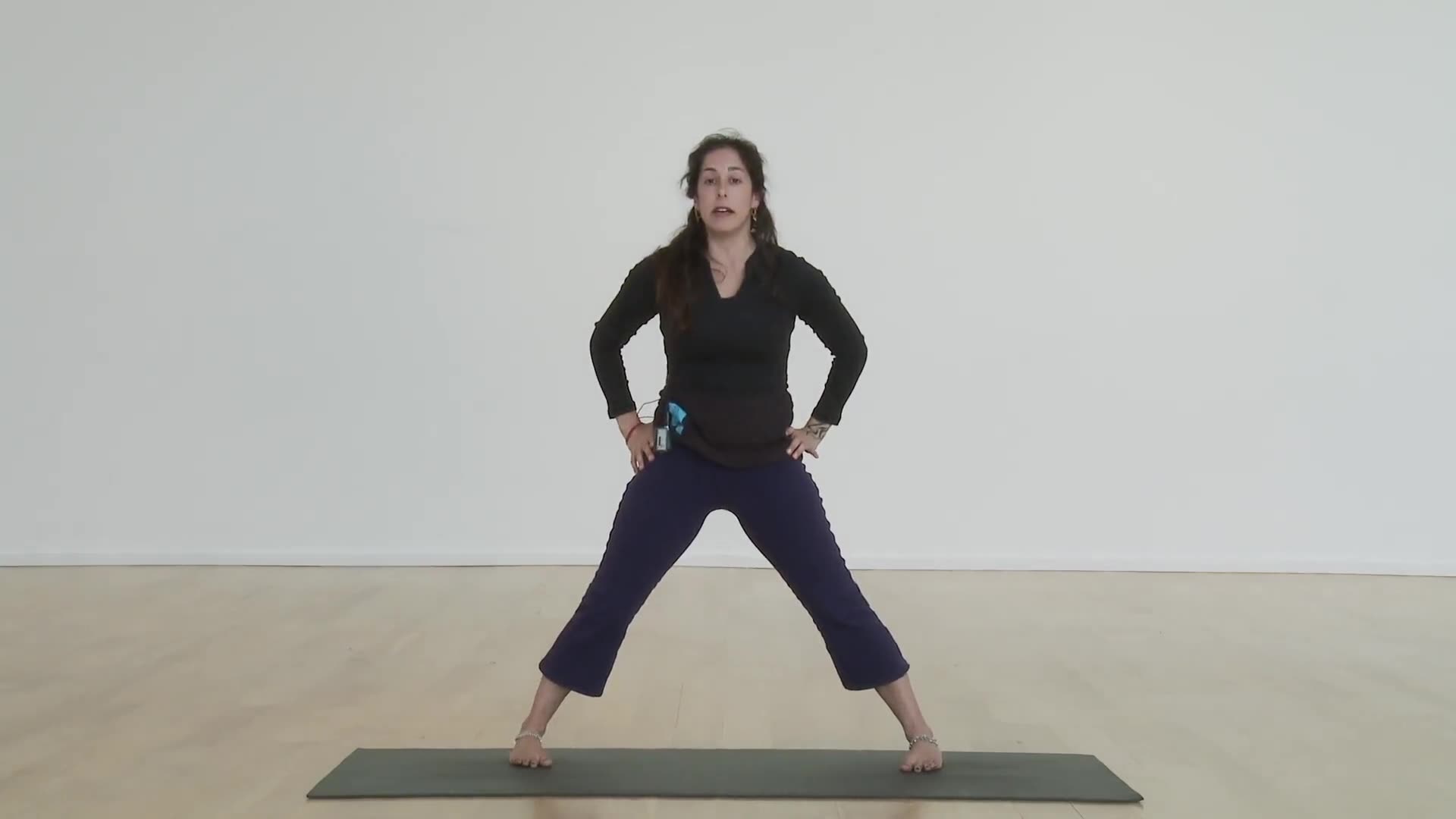 Yoga Instructor Blue Thong Slip