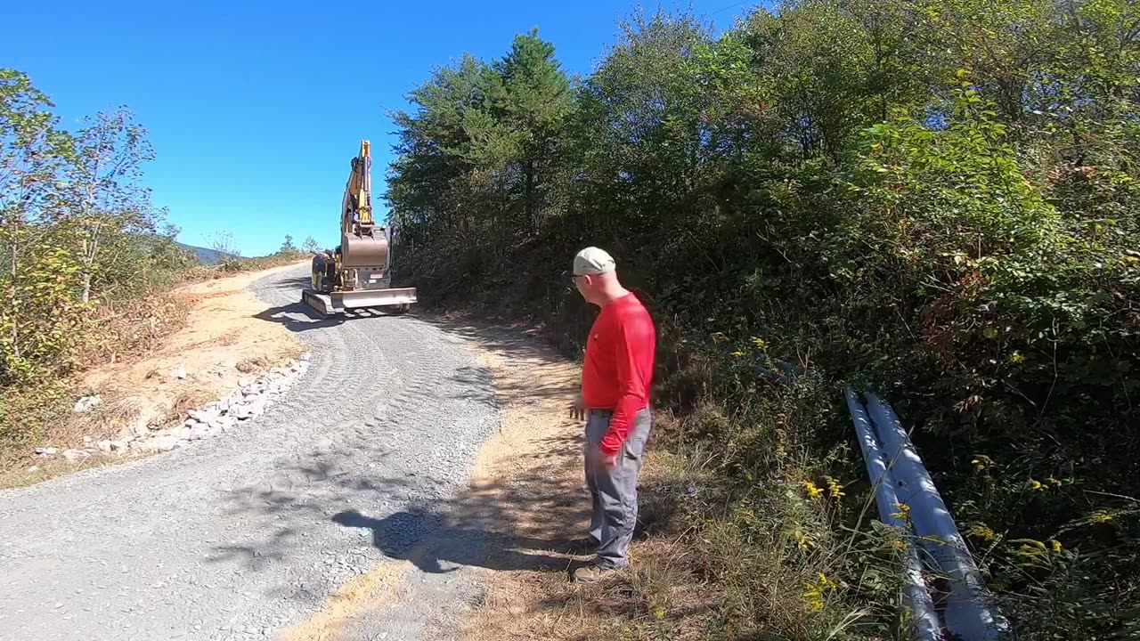 Grading driveway and forming up for concrete