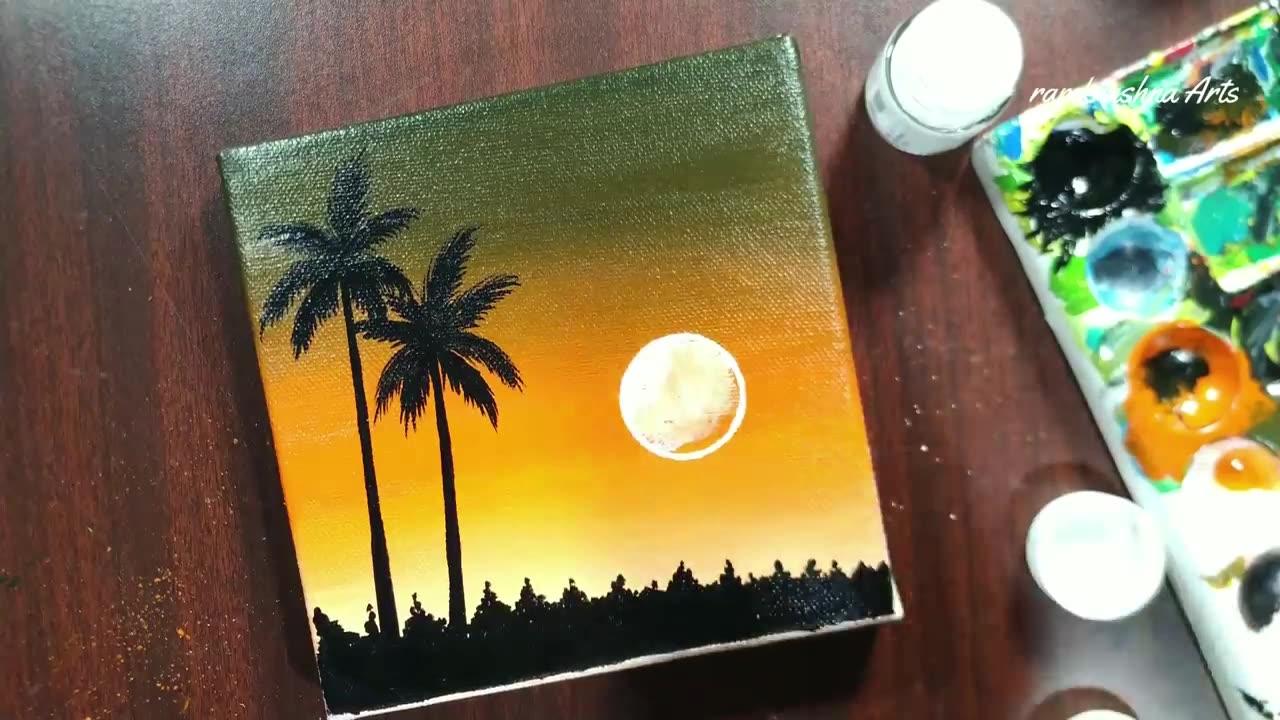 dream scenery painting // surreal fantasy moon abstract painting