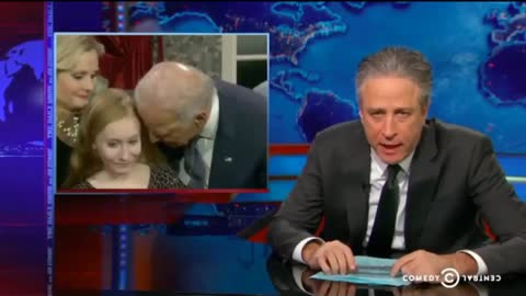 Jon Stewart on Joe Biden groping Senators Wives.