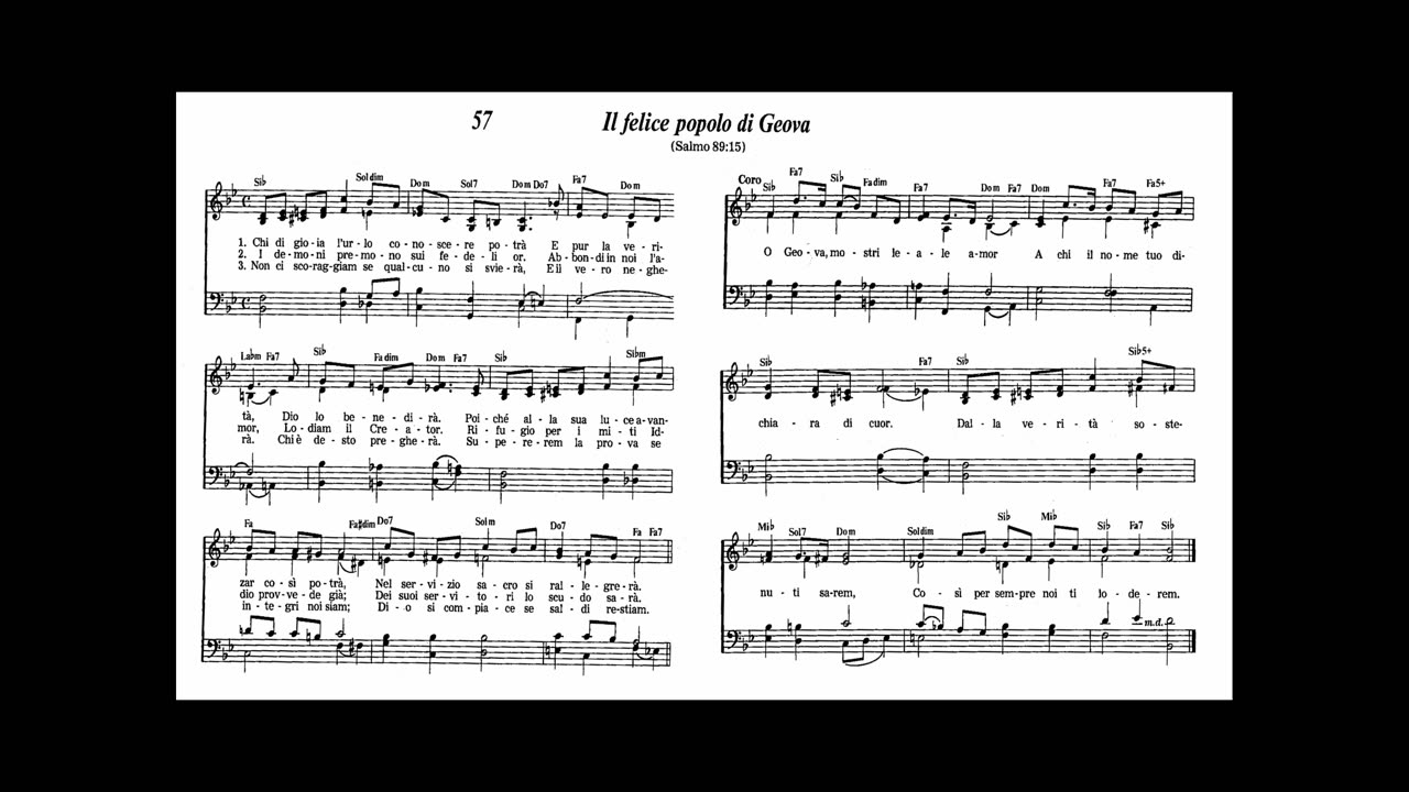 Il felice popolo di Geova (canzone 57 da Cantate lodi a Geova)