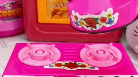 Lets Make Breakfast with Pink Hello Kitty Kitchen Set☕😍💖 - ASMR Satisfying Videos