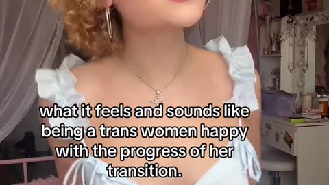 blonde tgirl is feminine too much