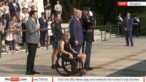 President Trump visits Arlington National Cemetery on the morning of 08/26/2024