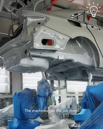 How cars are fully painted in a car factory