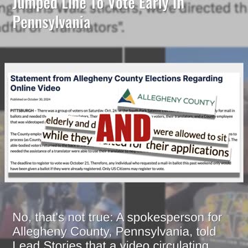 Fact Check: Video Does NOT Show Non-English-Speaking Voters Jumped Line To Vote Early In Pa.