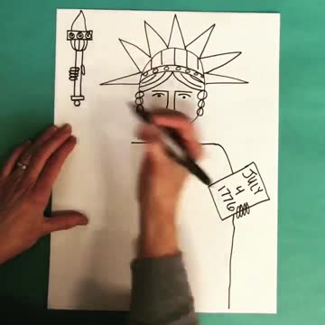 How to draw the Statue of Liberty in about 30 seconds