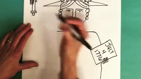 How to draw the Statue of Liberty in about 30 seconds