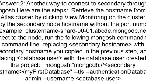 Connect to Mongo Atlas Secondary