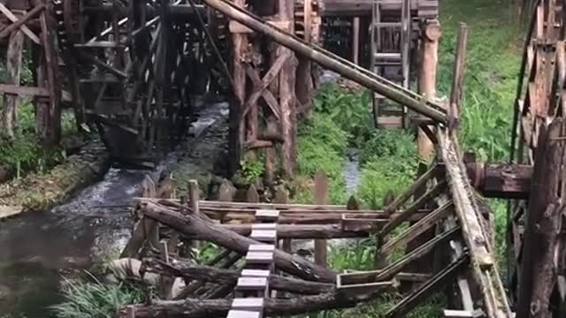 Ancient waterwheel on the creek