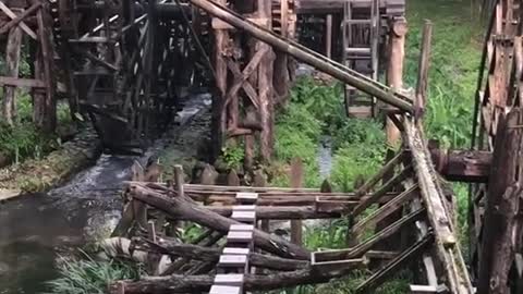 Ancient waterwheel on the creek