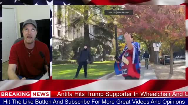 antifa hits trump supporter in wheelchair with a chain and gets a surprise