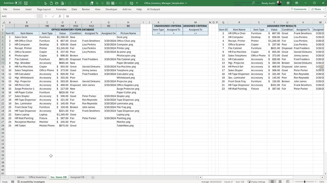 Organize Office Equipment & Inventory with Excel + FREE DOWNLOAD