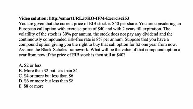 Exam IFM exercise for July 5, 2021