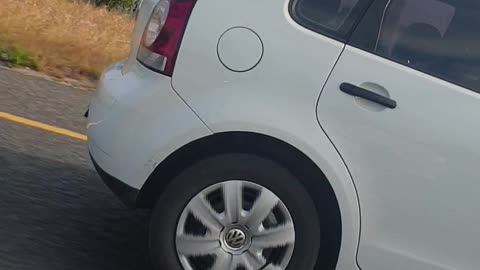 Man Letting VW Polo Drive Itself