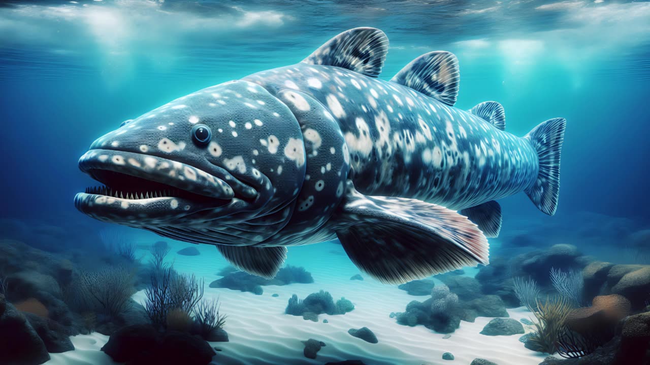 The coelacanth is a living fossil / Mysterious deep sea.