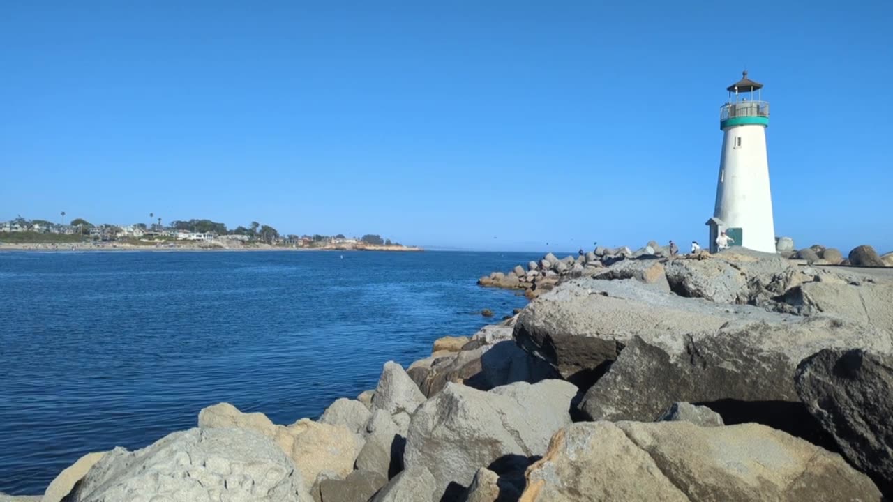 Seabright Beach at Walton Lighthouse, Santa Cruz,Ca.