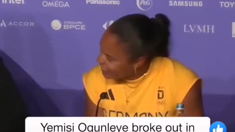 Olympic Gold Medalist breaks out into gospel song at presser.