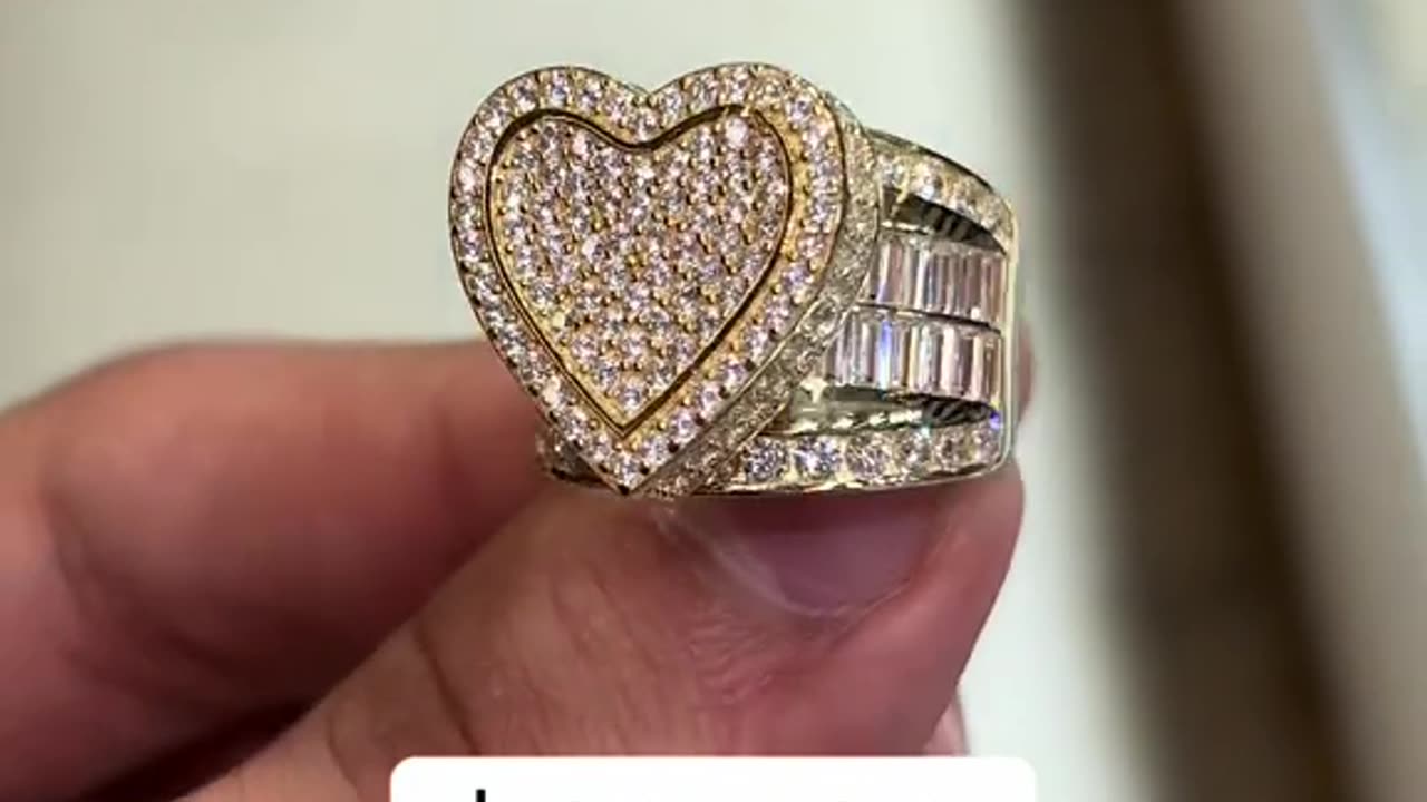 Real Gold & Cubic Zirconia Heart Ladies Ring