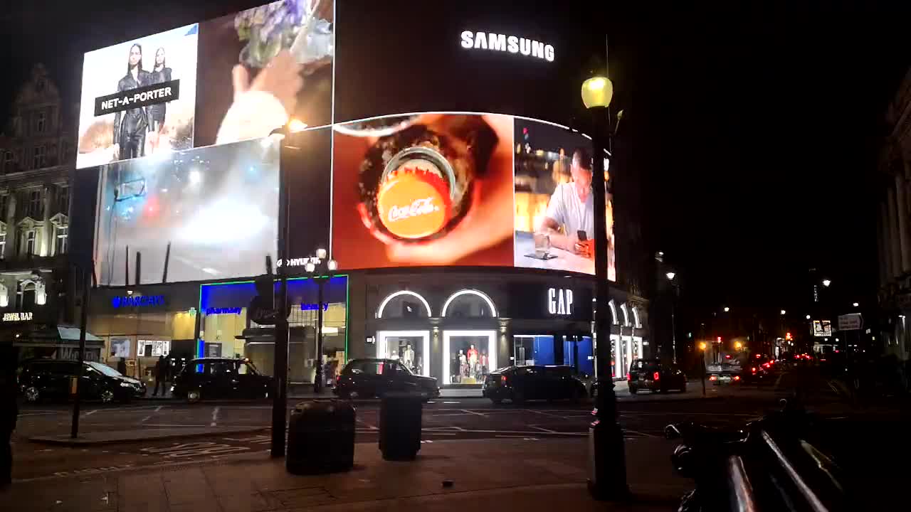 Night view of commercial street