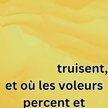 "Où Est Ton Trésor?" Matthieu 6:19,20,21.