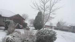 Snowing at my local church while walking back home