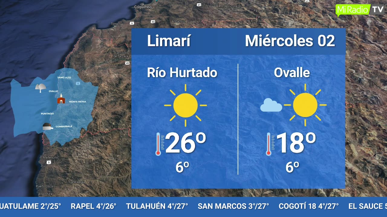 EL TIEMPO EN LA REGIÓN - MIÉRCOLES 2 DE AGOSTO