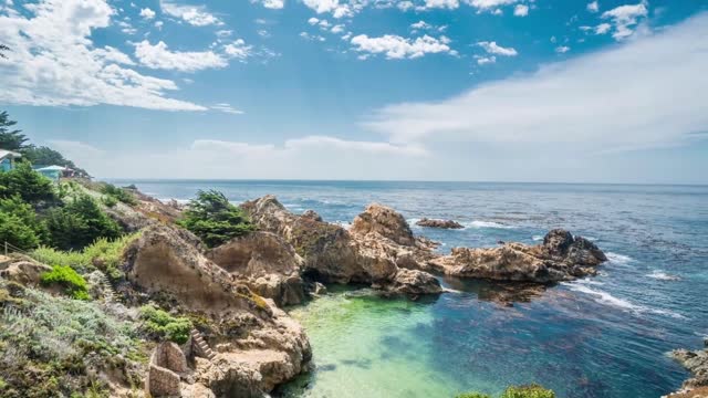 Carmel redwood home with views of the ever-changing rugged coastal landscape