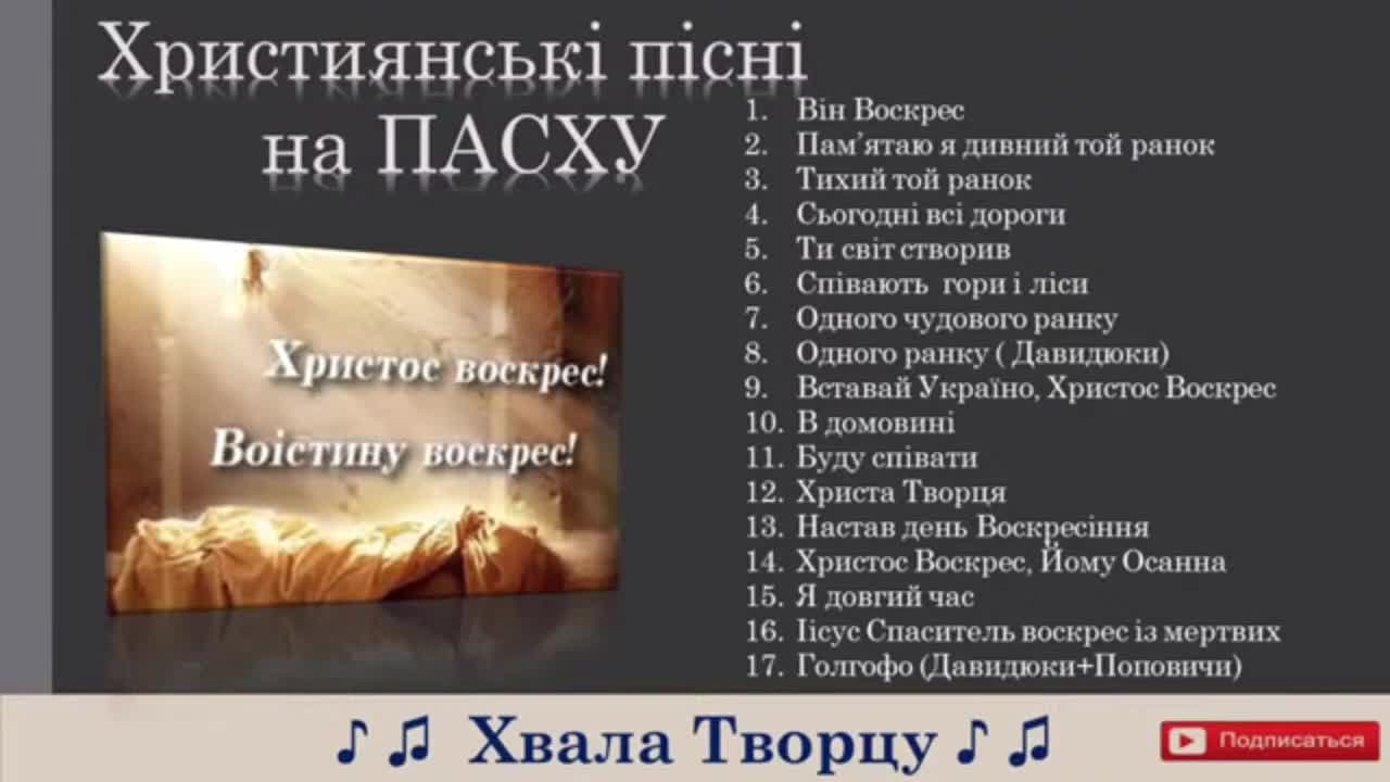 Християнські пісні на Пасху (укр) - Christian songs for Easter (Ukrainian)