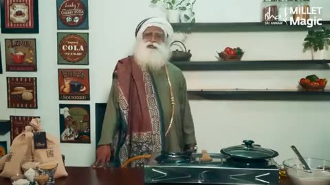 Sadguru trying his hand at cooking