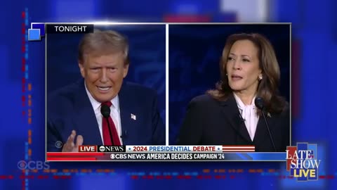 LIVE monologue Harris gets under donald trump skiin