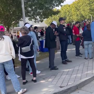 Crowd Gathers at Cobb Energy Center, Just Northwest of Atlanta, Awaiting Trump's Rally!