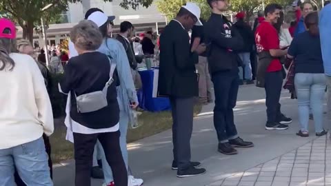 Crowd Gathers at Cobb Energy Center, Just Northwest of Atlanta, Awaiting Trump's Rally!