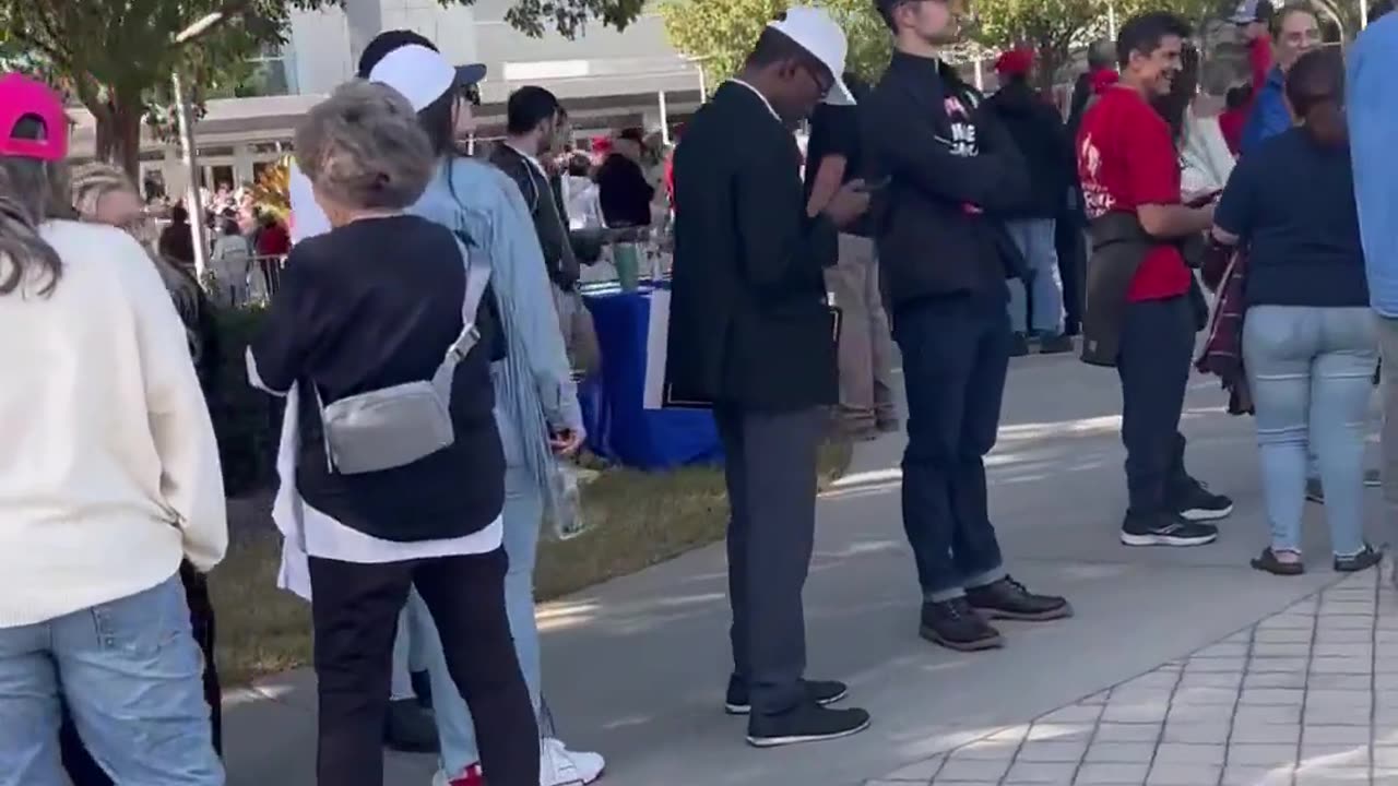 Crowd Gathers at Cobb Energy Center, Just Northwest of Atlanta, Awaiting Trump's Rally!