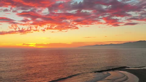 4k|relaxing sunset on beach |beautiful sky