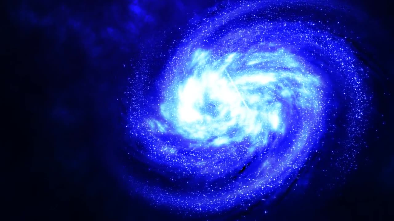 Blue galaxy with stars