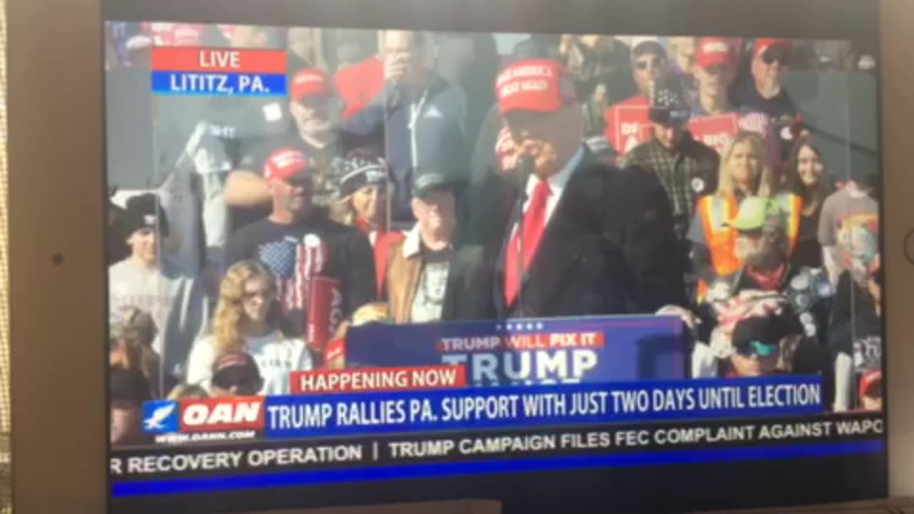 🦅 OAN rally Lititz Pennsylvania president Donald j Trump Sunday 11:22 pm