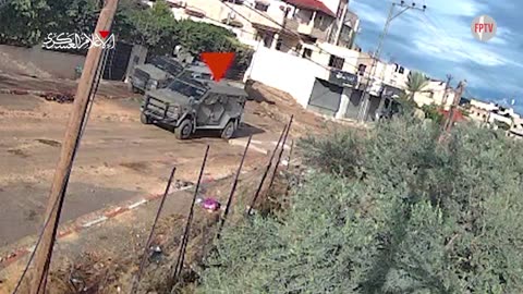 Al-Qassam Brigades detonating an explosive device aimed at a Zionist military jeep, Jenin, West Bank, occupied Palestine, 19 Nov 2024