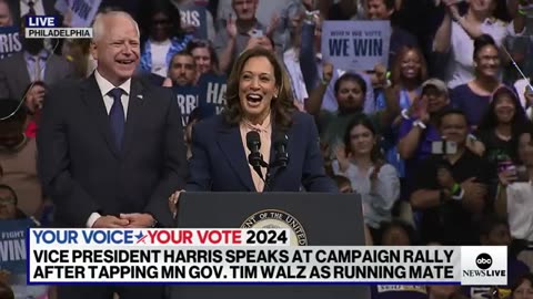 Kamala Harris and Tim Walz take the stage at 1st joint campaign rally