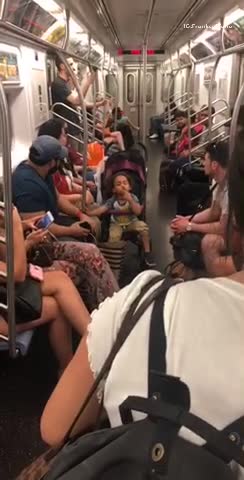 Two women arguing on train